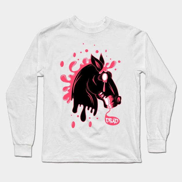 dead black horse Long Sleeve T-Shirt by Mako Design 